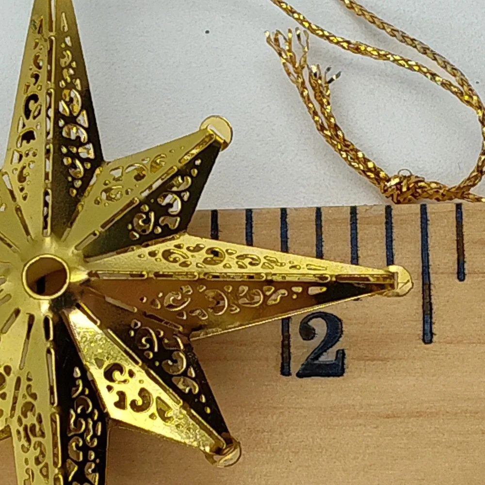 1980's VTG Bright Golden Tone Hanging Star Ornament Very rare‎ unique SEE📏📸